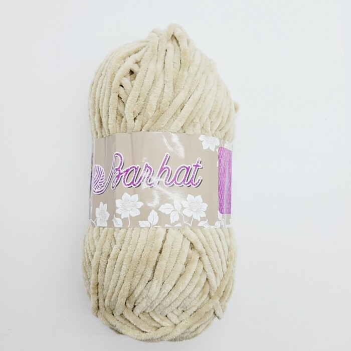 Пряжа плюшевая Spago yarn "Barhat" 45 цв.светло-бежевый 100% полиэстер 100 гр 120 м