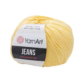 YarnArt JEANS 88 бледно-жёлтый 55% хлопок, 45% полиакрил.160 м 50 г