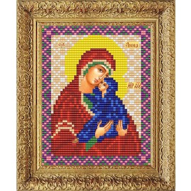 "Яблочный Спас" Набор для вышивания бисером Икона Св. Анны матери Богородицы 10*13 см