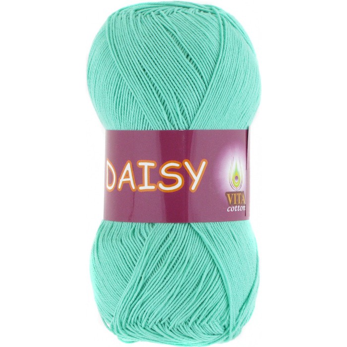 Vita cotton Daisy 4409 Светло-зелёная бирюза 100% мерсеризованный хлопок 295 м 50 м