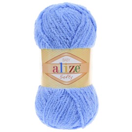 Пряжа Alize "Softy" 040 цв. Голубой 100% микрополиэстр 50гр. 115м